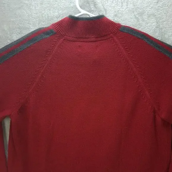 Mens eddie bauer quarter zip sweater size XL Red Knit Pullover - Picture 5 of 8